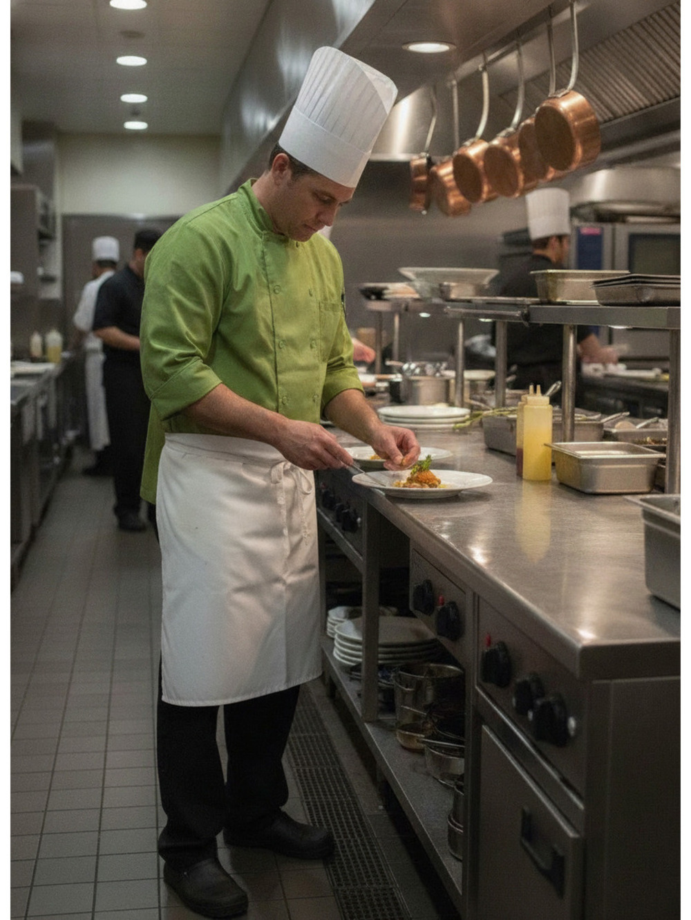 Chef Works Light Green Long Sleeve Chef Coat Jacket XL Kitchen Unisex NWT